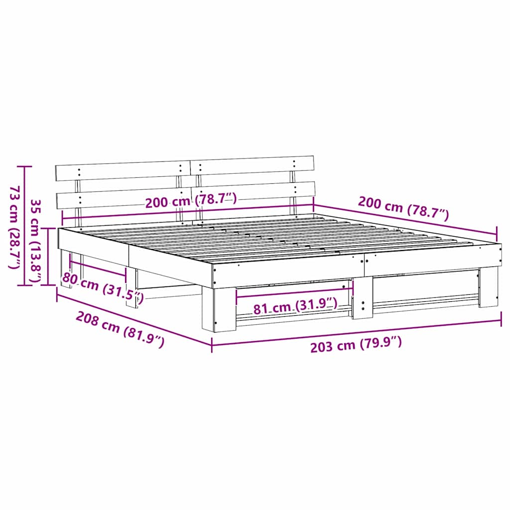 Queen Bettgestell 200 x 200 cm