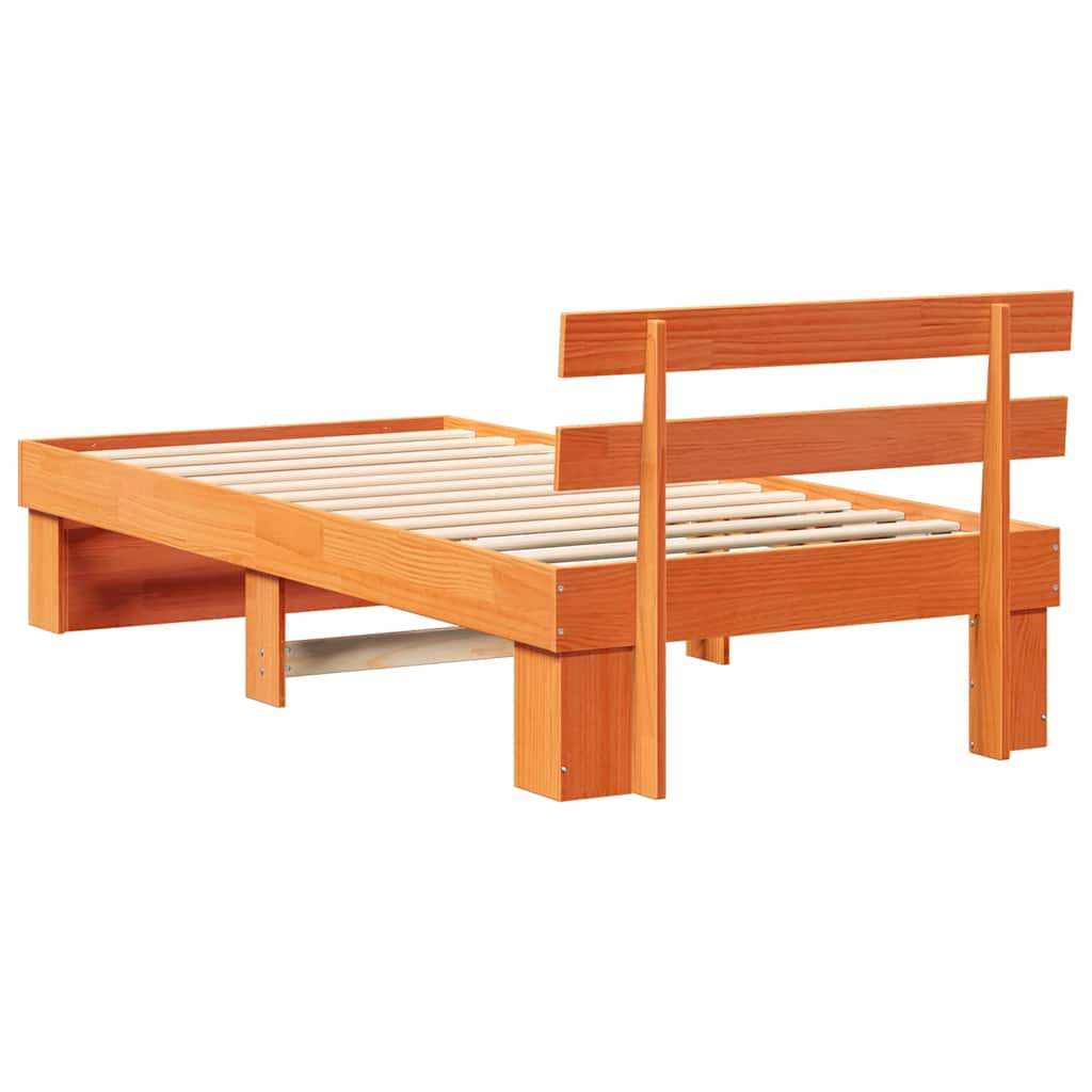 Bettrahmen Wachsbraun 75 x 190 cm Massives Kiefernholz