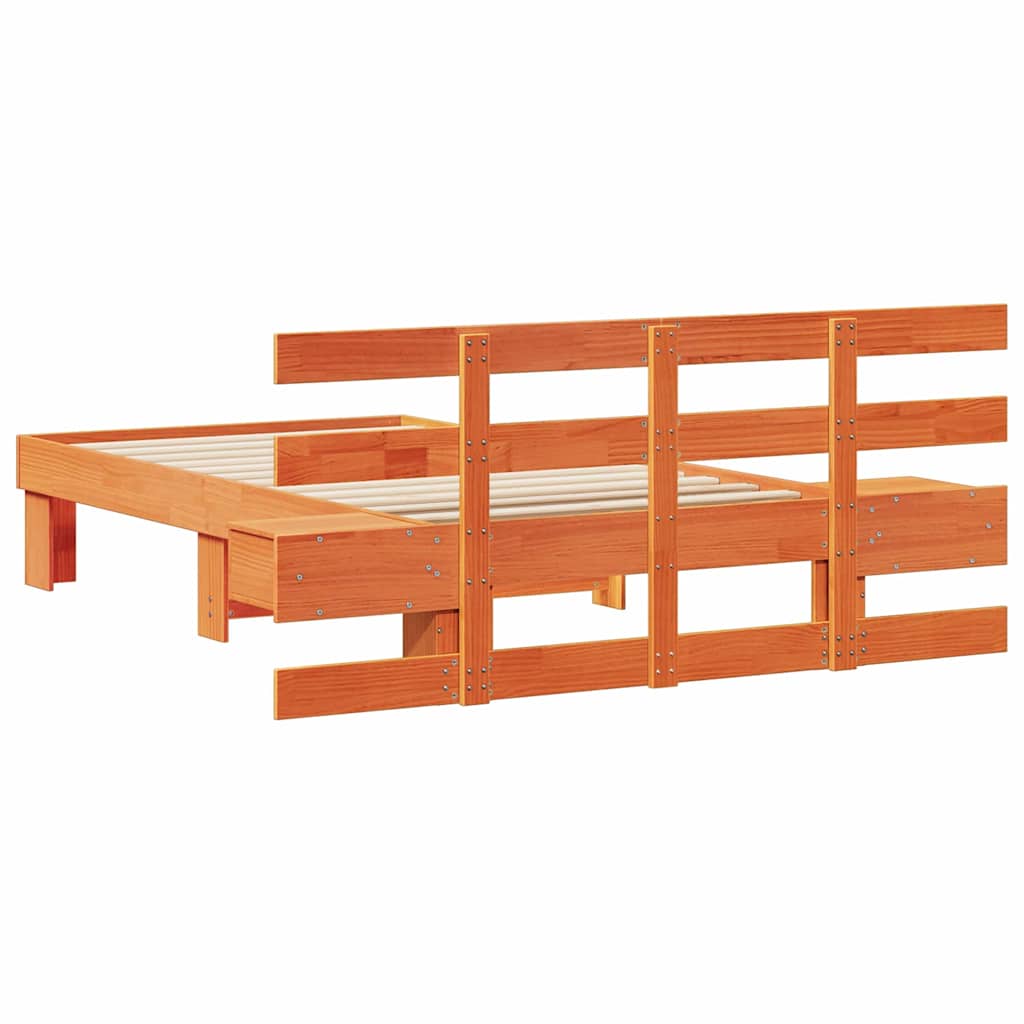 Bettrahmen Wachsbraun 75 x 190 cm Massives Kiefernholz