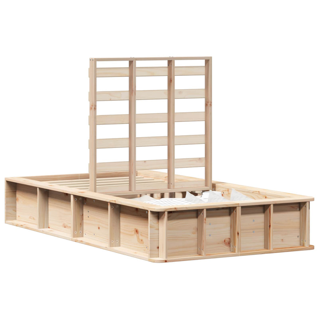 Bettrahmen Wachsbraun 75 x 190 cm Massives Kiefernholz