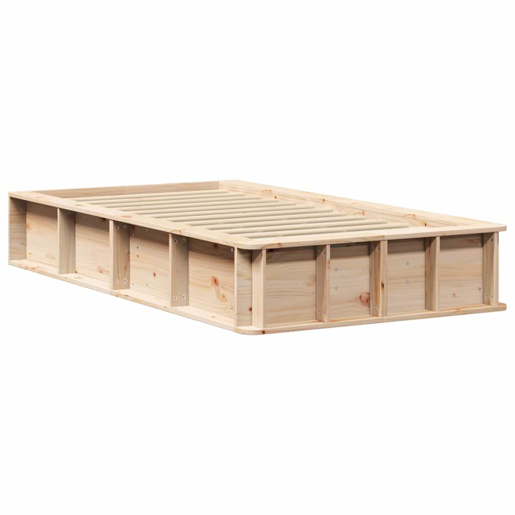 Bettrahmen Wachsbraun 75 x 190 cm Massives Kiefernholz