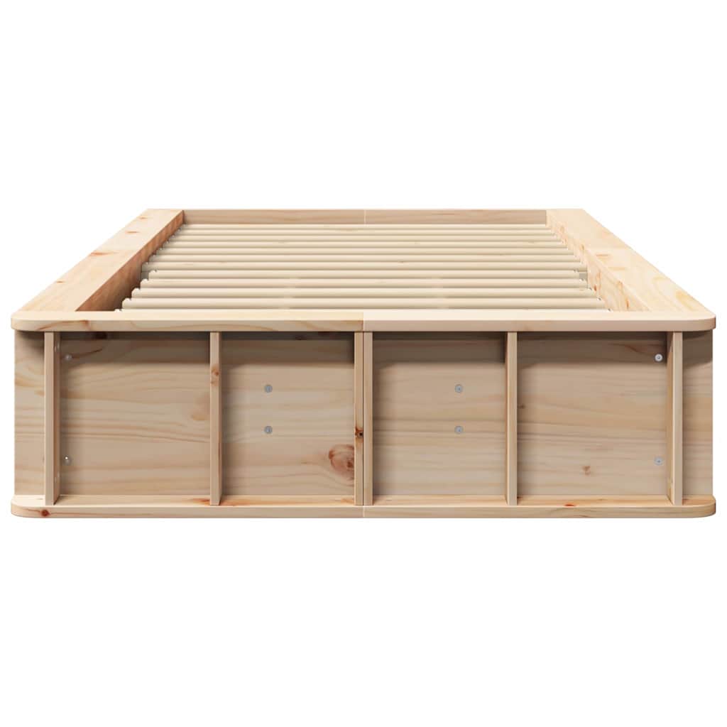 Bettrahmen Wachsbraun 75 x 190 cm Massives Kiefernholz