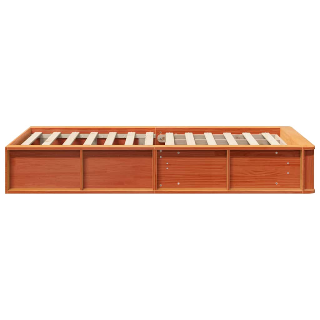 Bettrahmen Wachsbraun 75 x 190 cm Massives Kiefernholz
