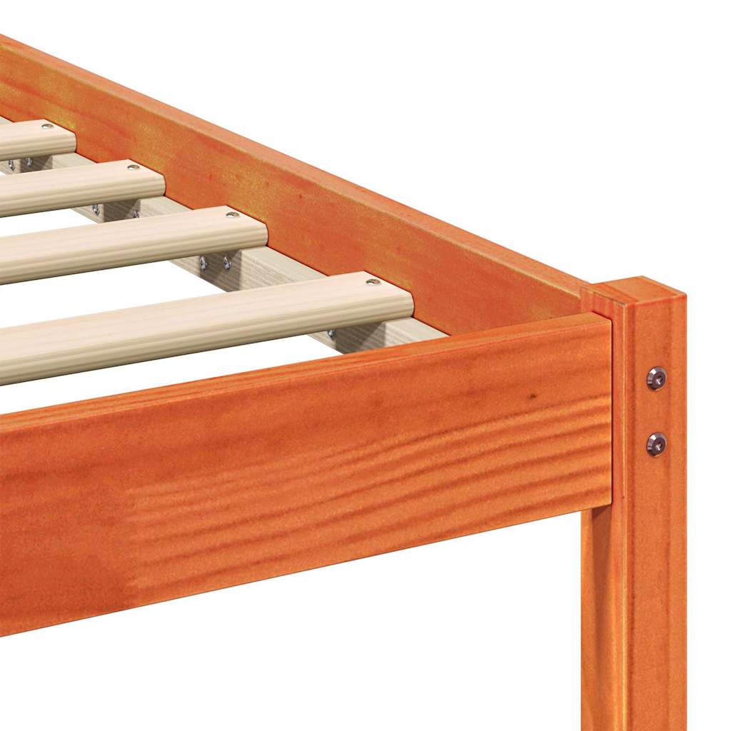Bettrahmen Wachsbraun 120 x 190 cm Massives Kiefernholz