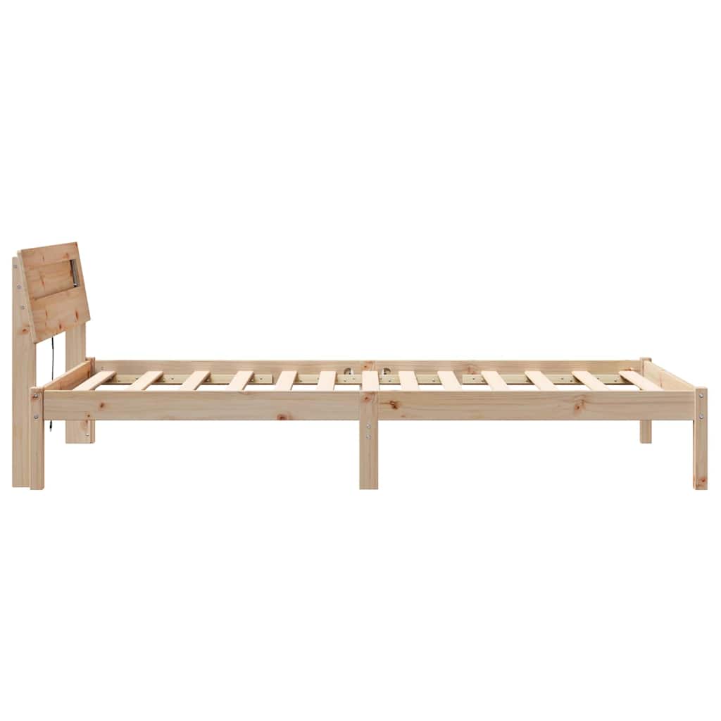 Bettrahmen mit Kopfteil Braun 100 x 200 cm Massives Kiefernholz