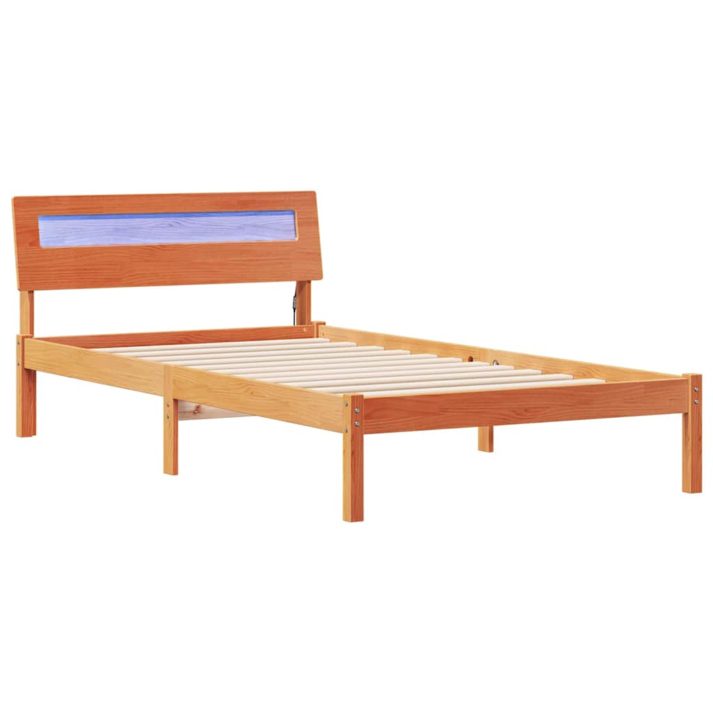 Bettrahmen Wachsbraun 100 x 200 cm Massives Kiefernholz