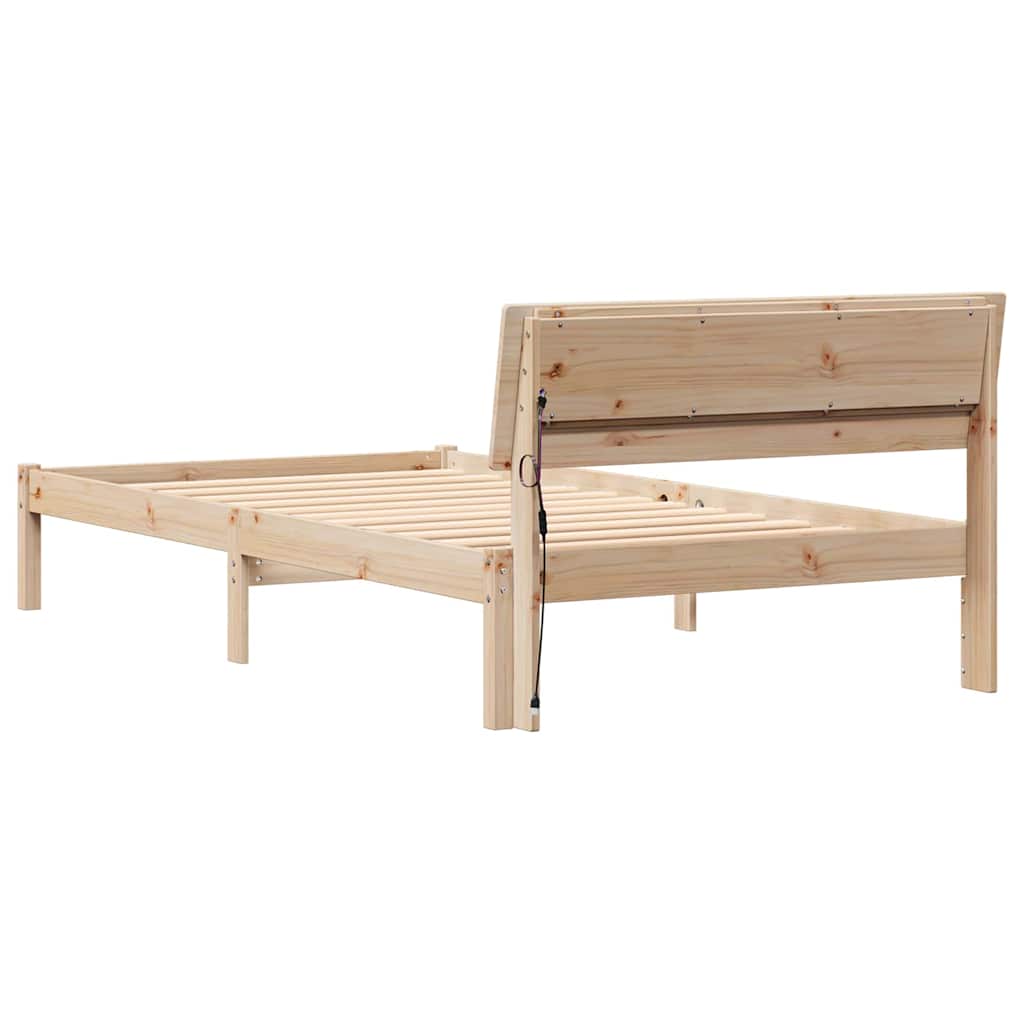 Bettrahmen mit Kopfteil Braun 80 x 200 cm Massives Kiefernholz