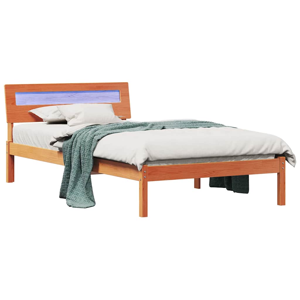 Bettrahmen Wachsbraun 90 x 190 cm Massives Kiefernholz