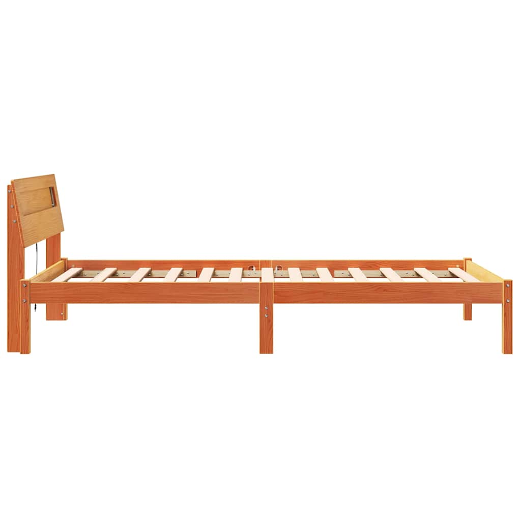 Bettrahmen Wachsbraun 90 x 190 cm Massives Kiefernholz
