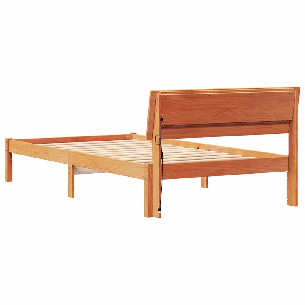 Bettrahmen Wachsbraun 75 x 190 cm Massives Kiefernholz