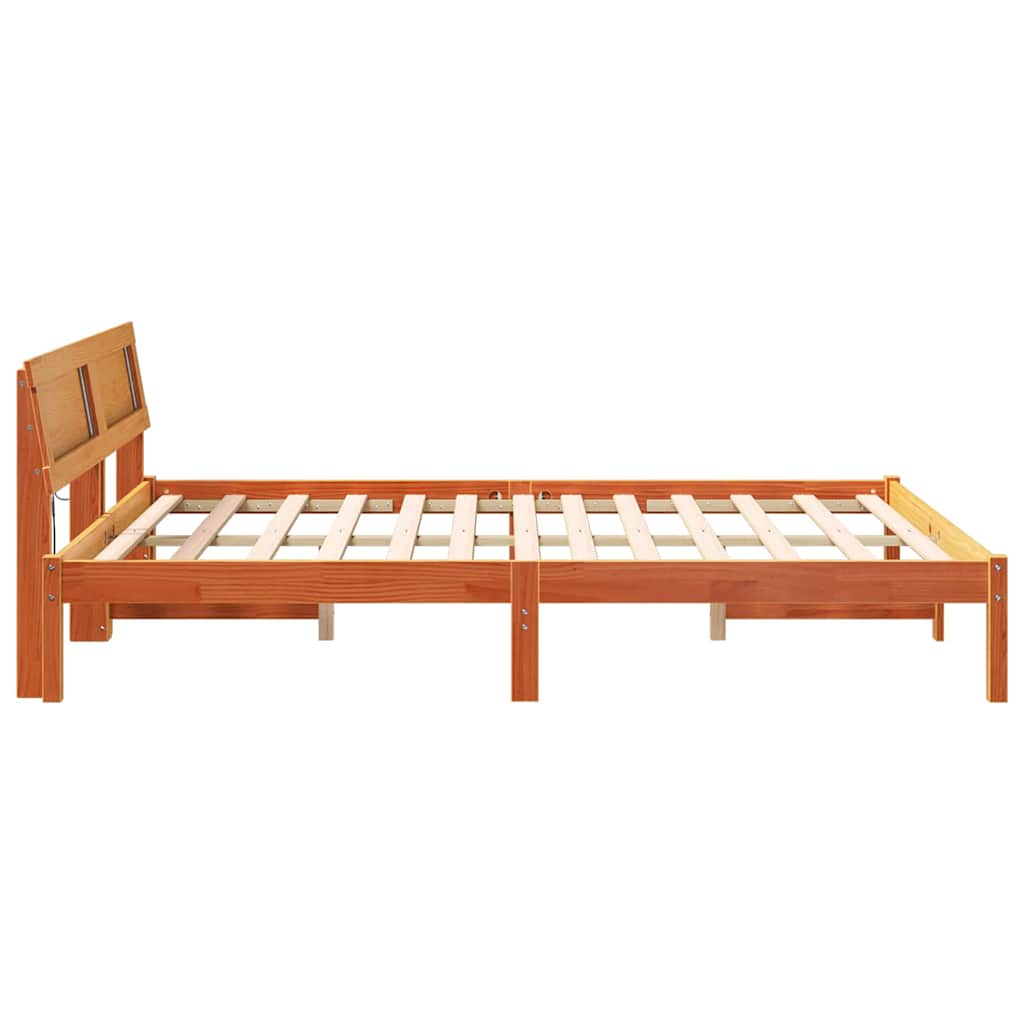 Bettrahmen Wachsbraun 150 x 200 cm Massives Kiefernholz