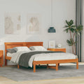 Bettrahmen Wachsbraun 135 x 190 cm Massives Kiefernholz