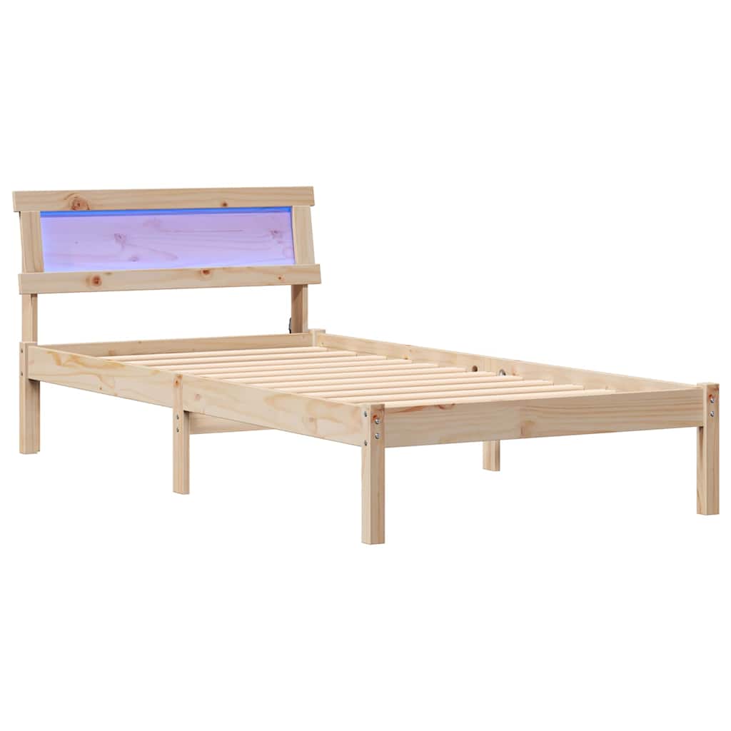 Bettrahmen mit Kopfteil Braun 100 x 200 cm Massives Kiefernholz