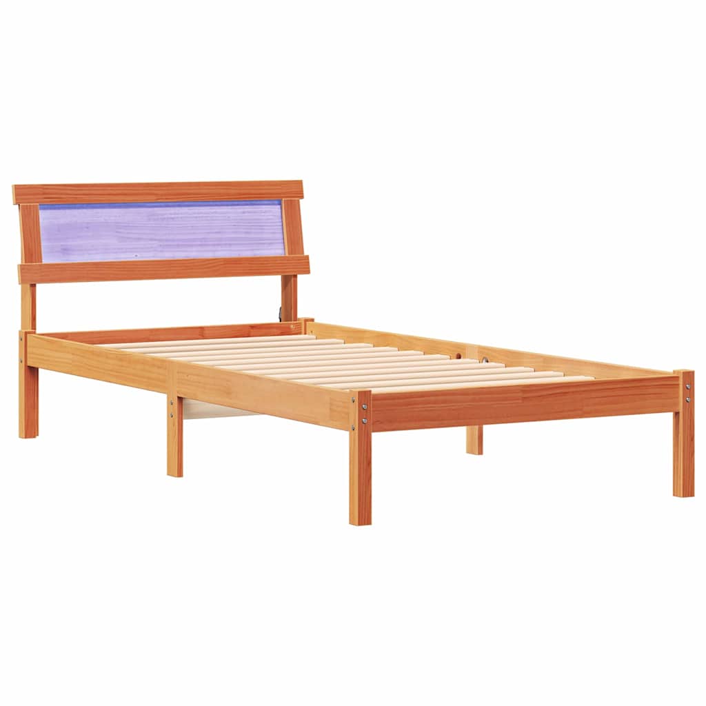 Bettrahmen Wachsbraun 100 x 200 cm Massives Kiefernholz