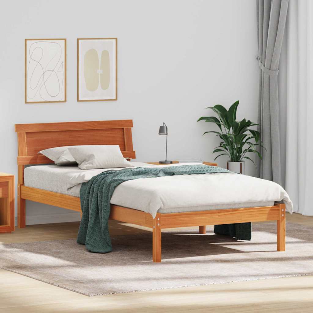 Bettrahmen Wachsbraun 75 x 190 cm Massives Kiefernholz