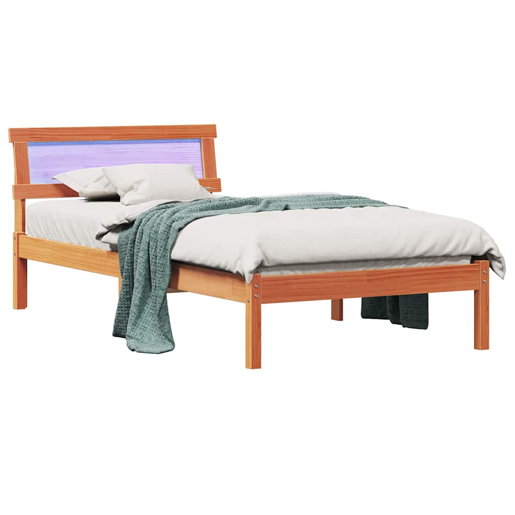 Bettrahmen Wachsbraun 75 x 190 cm Massives Kiefernholz