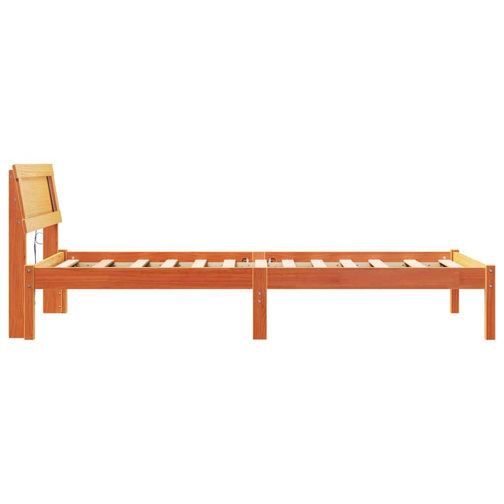 Bettrahmen Wachsbraun 75 x 190 cm Massives Kiefernholz