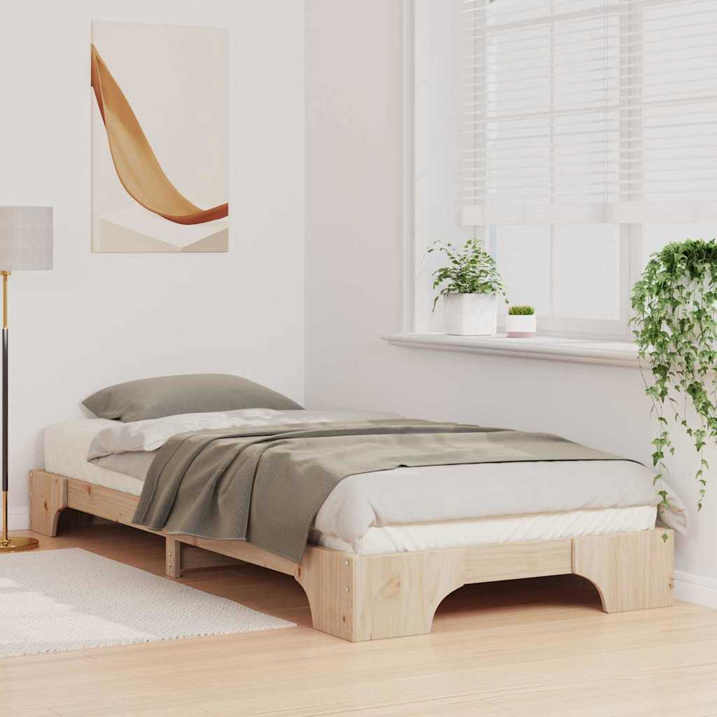Bettrahmen Braun 100 x 210 cm Massives Kiefernholz