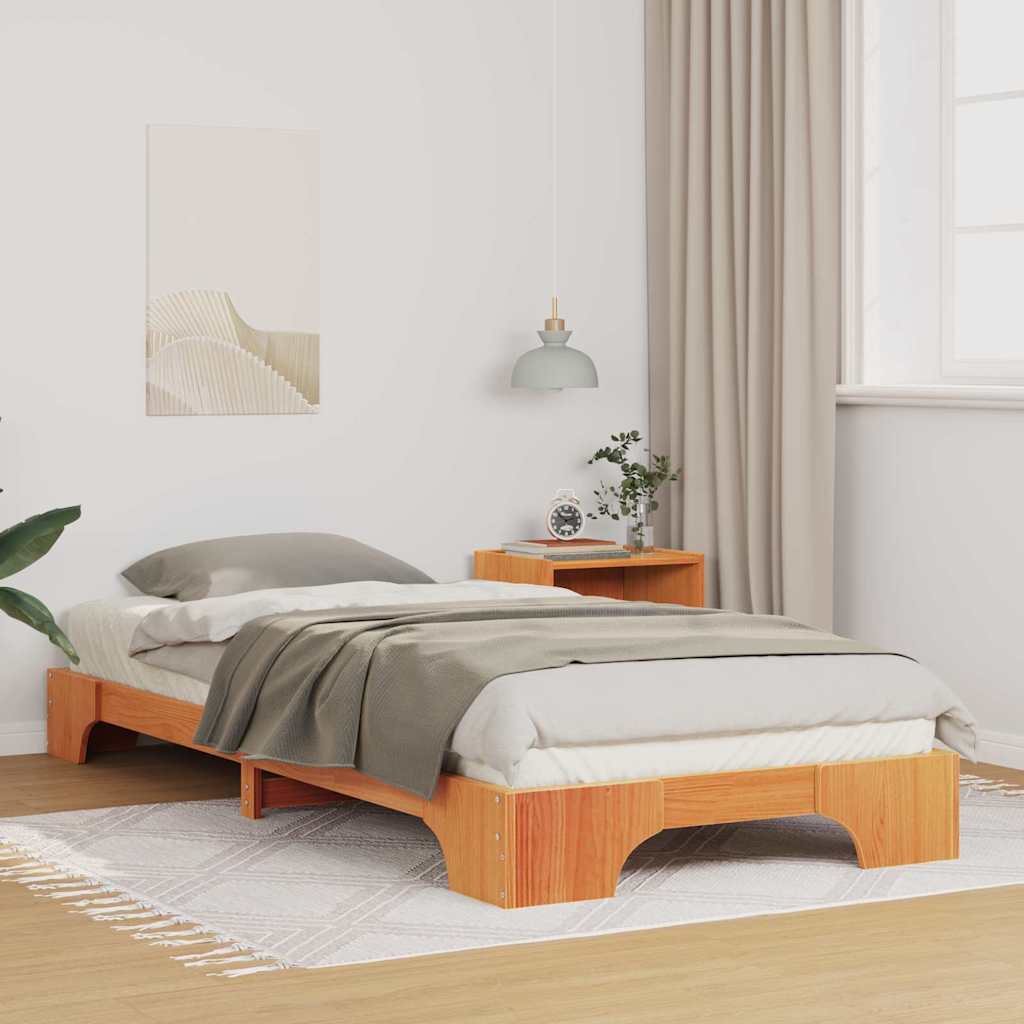 Bettrahmen Braun 100 x 210 cm Massives Kiefernholz