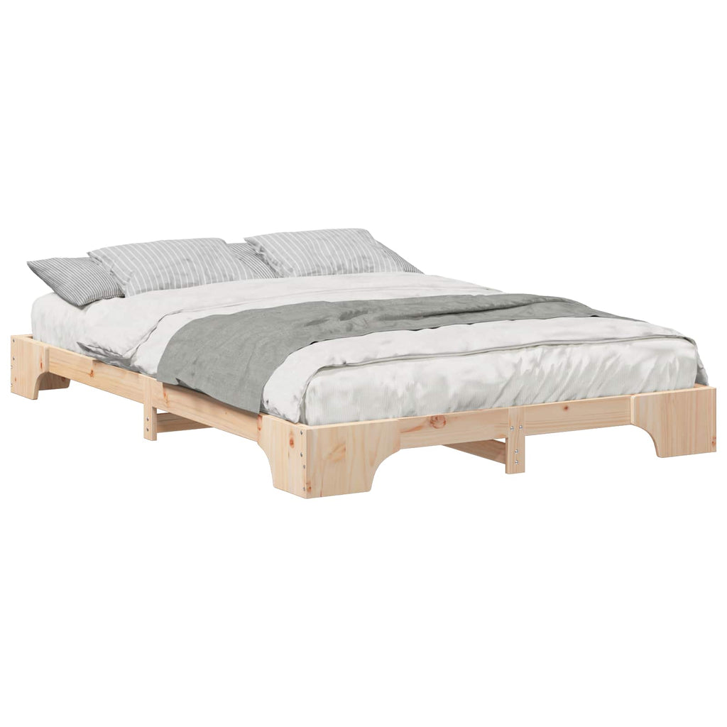 Bettrahmen Braun 140 x 210 cm Massives Kiefernholz