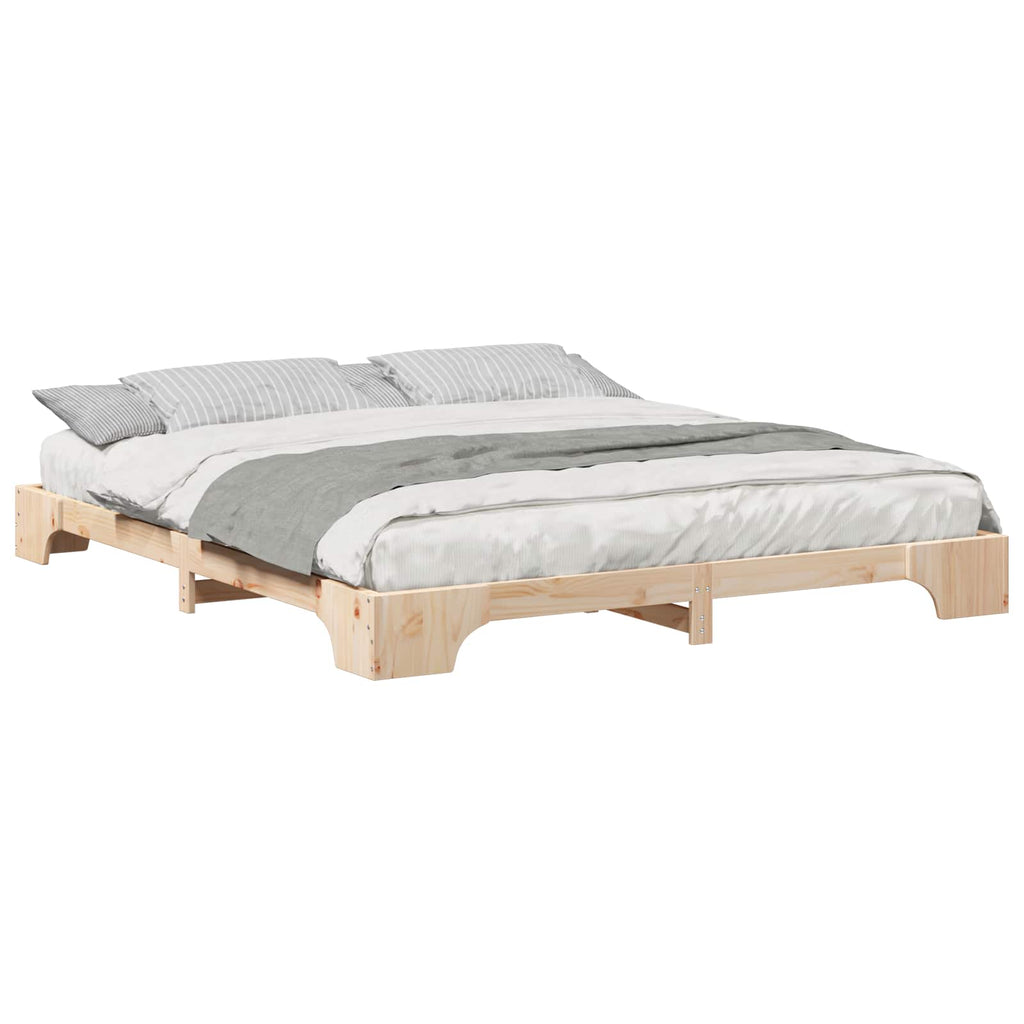 Bettrahmen Braun 200 x 210 cm Massives Kiefernholz