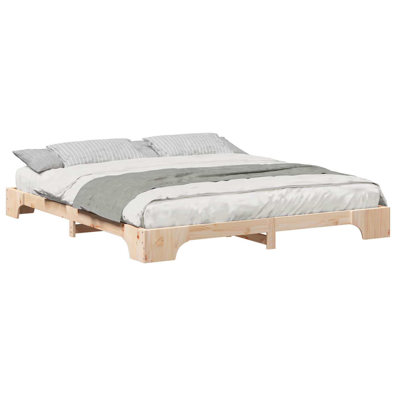 Bettrahmen Braun 200 x 210 cm Massives Kiefernholz