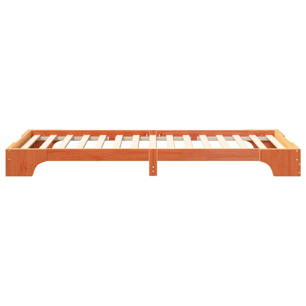 Bettrahmen Braun 90 x 220 cm Massives Kiefernholz