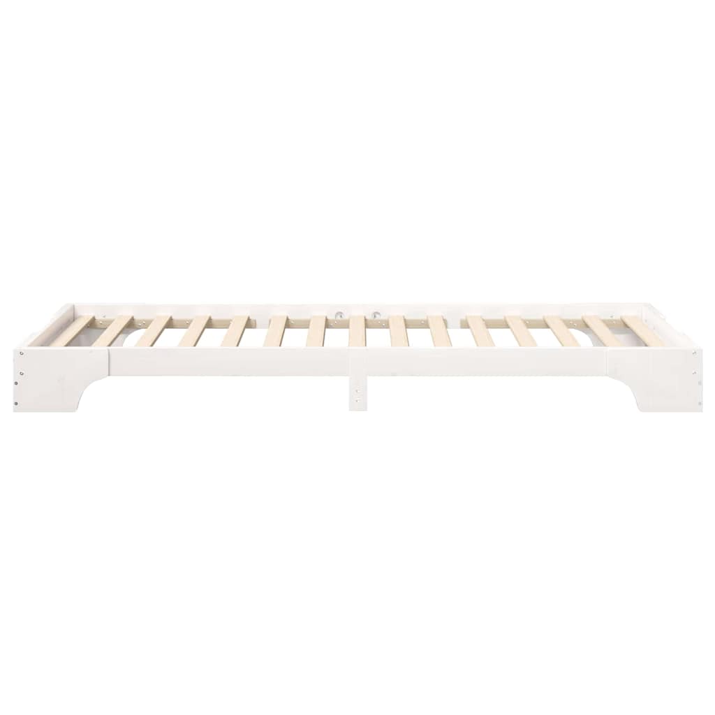 Bettrahmen Weiß 100 x 220 cm Massives Kiefernholz