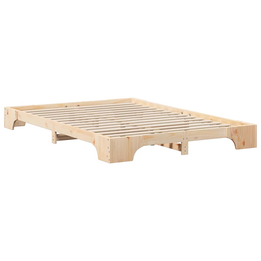 Bettrahmen Braun 140 x 220 cm Massives Kiefernholz