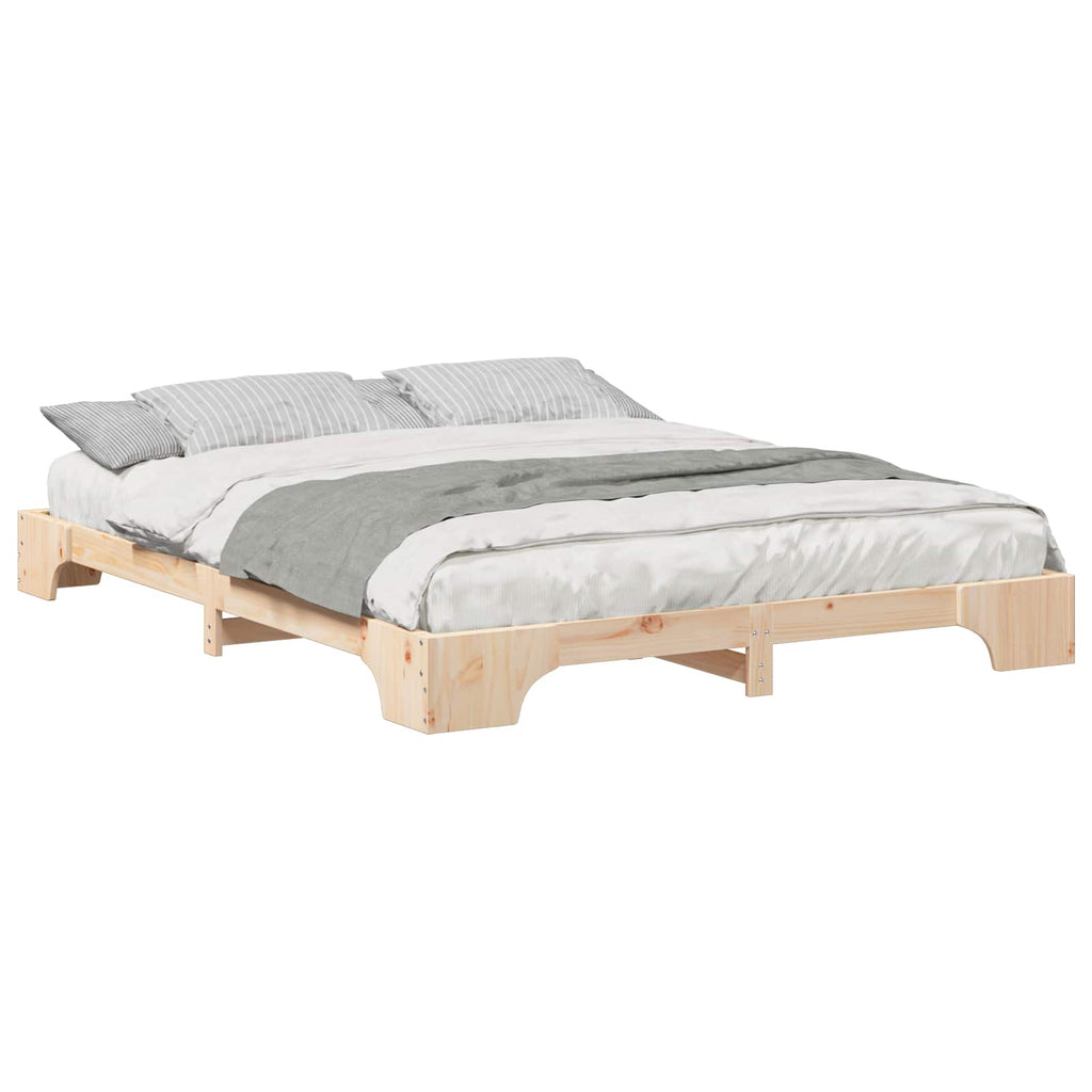Bettrahmen Braun 160 x 220 cm Massives Kiefernholz