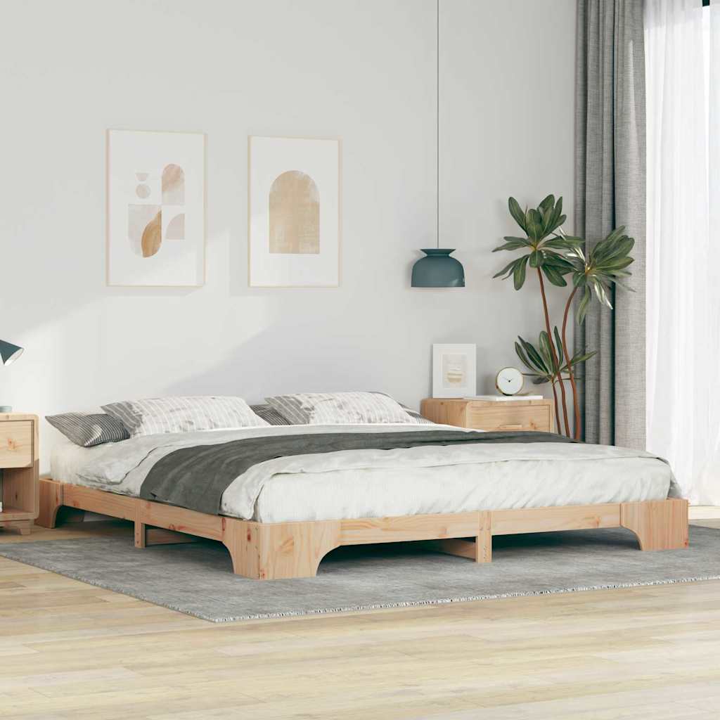 Bettrahmen Braun 180 x 220 cm Massives Kiefernholz