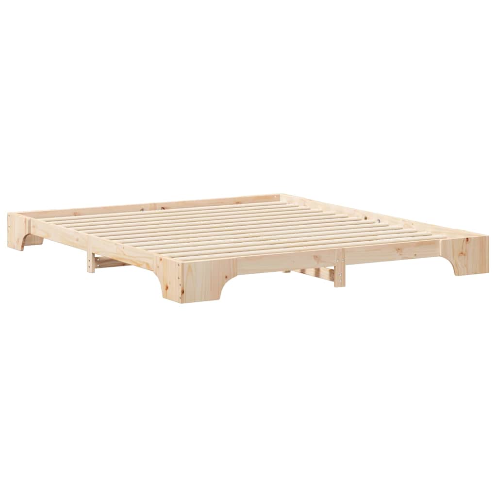 Bettrahmen Braun 200 x 220 cm Massives Kiefernholz