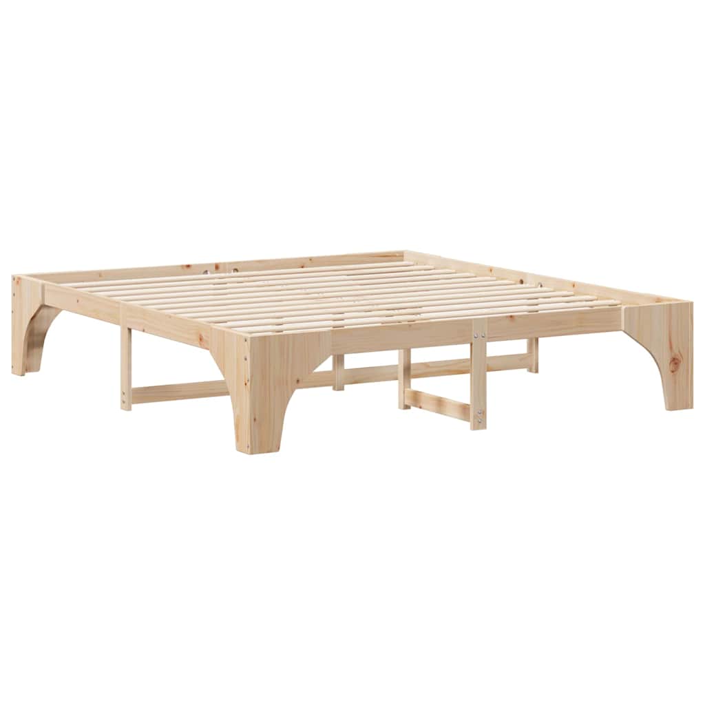 Bettrahmen Braun 200 x 200 cm Massives Kiefernholz