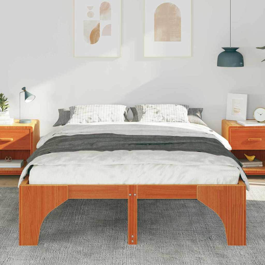 Bettrahmen Braun 150 x 200 cm Massives Kiefernholz