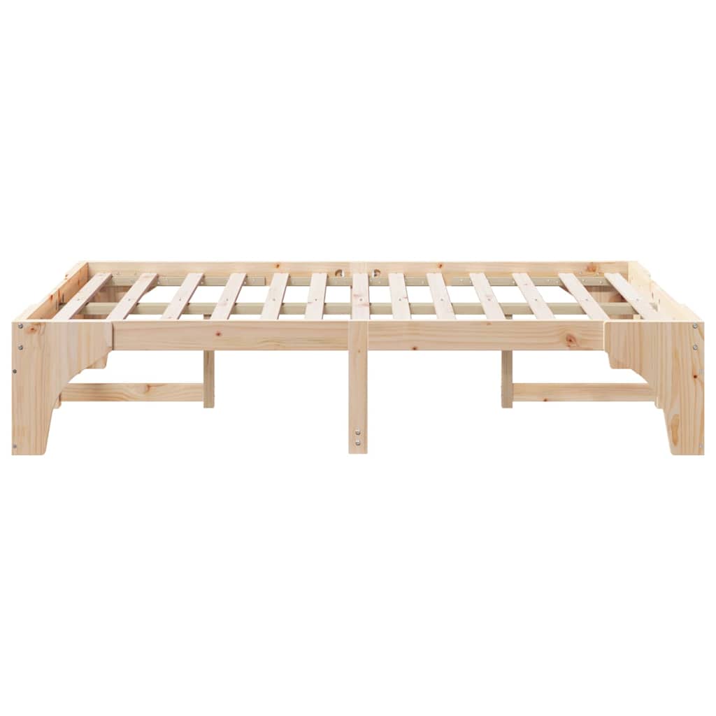 Bettrahmen Braun 135 x 190 cm Massives Kiefernholz