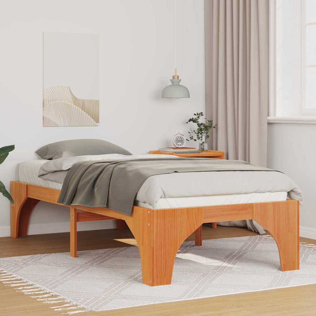 Bettrahmen Braun 90 x 200 cm Massives Kiefernholz