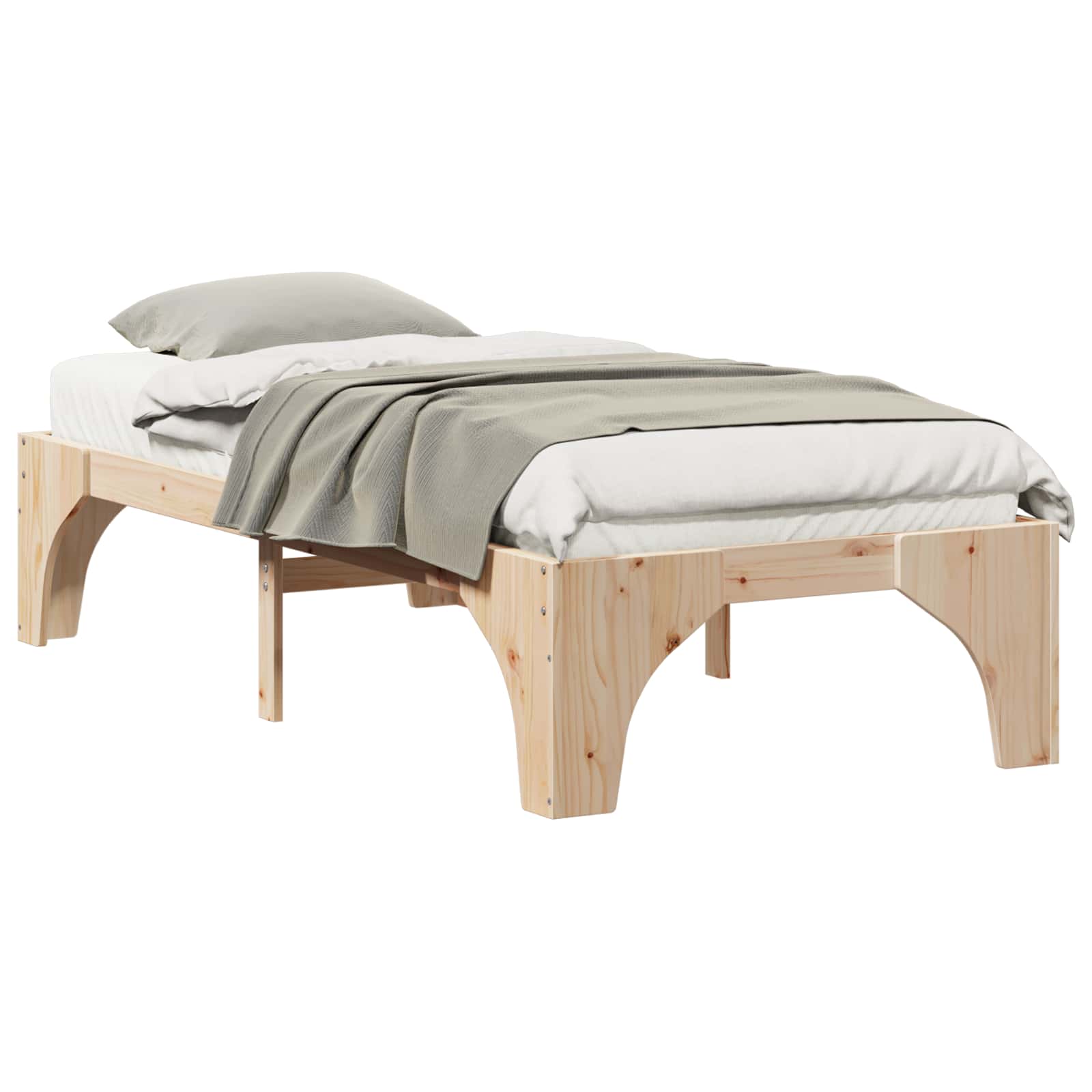 Bettrahmen Braun 90 x 190 cm Massives Kiefernholz