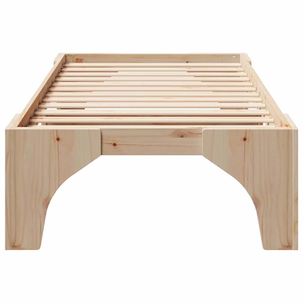 Bettrahmen Braun 90 x 190 cm Massives Kiefernholz