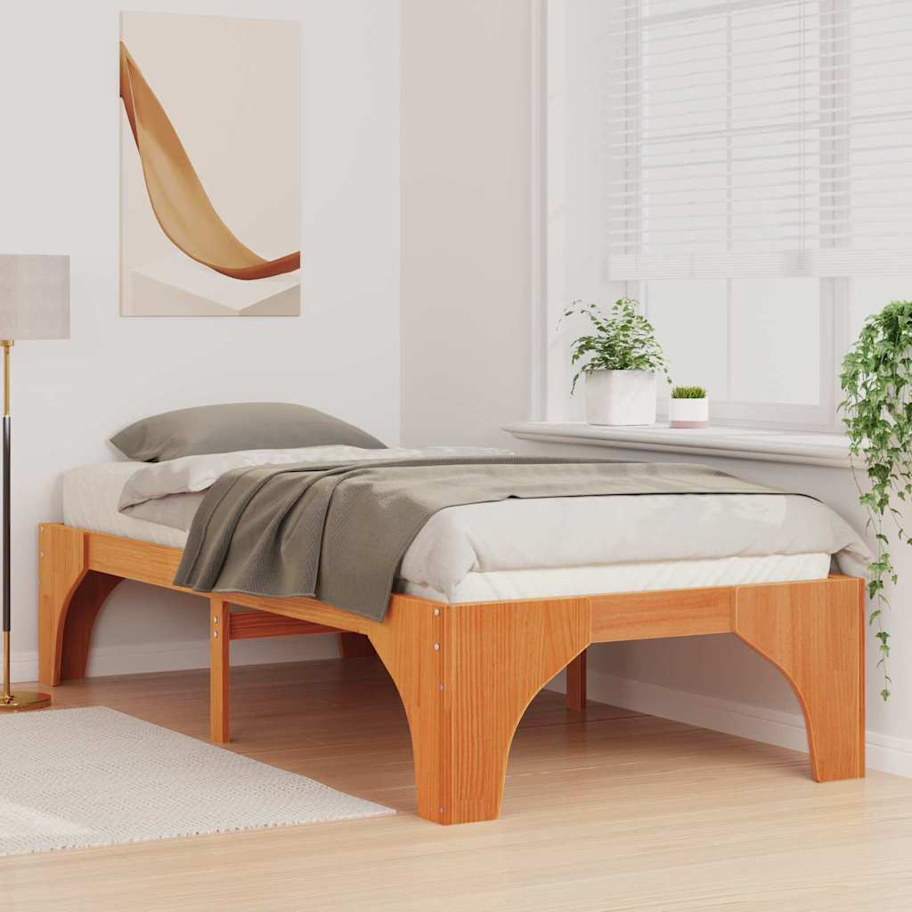 Bettrahmen Braun 90 x 190 cm Massives Kiefernholz