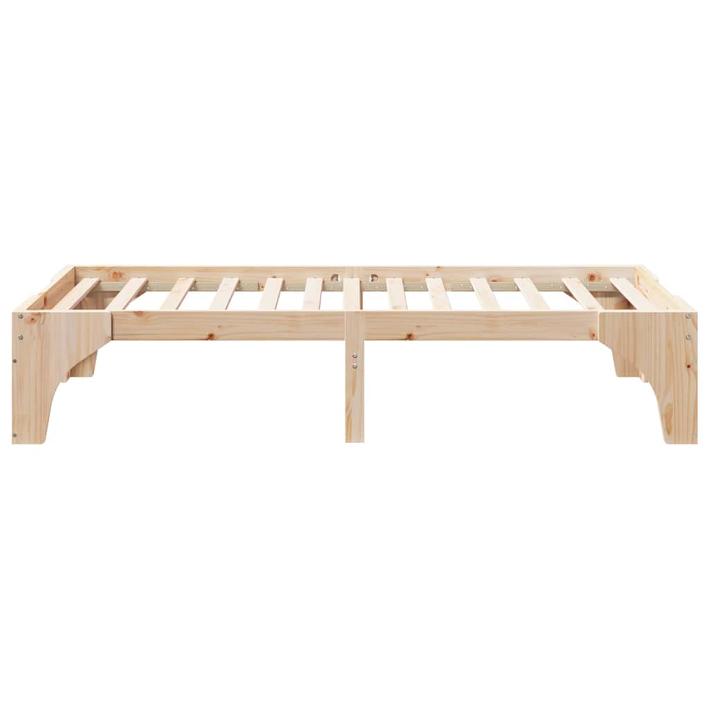 Bettrahmen Braun 75 x 190 cm Massives Kiefernholz