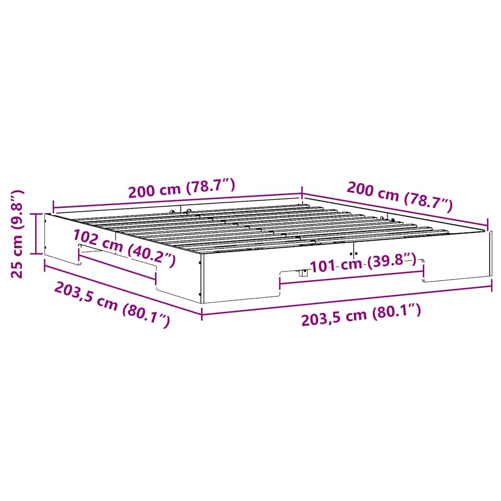 Bettgestell Braun 200 x 200 cm
