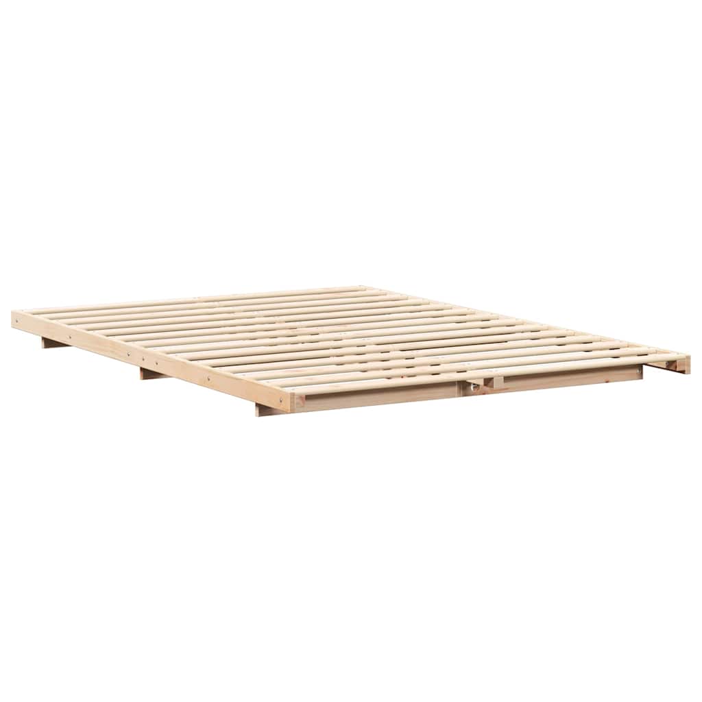 Bettrahmen Braun 150 x 200 cm Massives Kiefernholz
