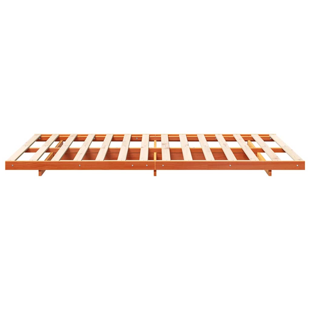 Bettrahmen Wachsbraun 140 x 190 cm Massives Kiefernholz