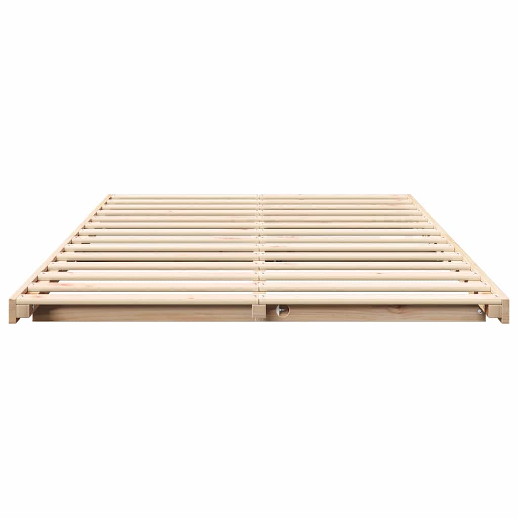 Bettrahmen Braun 135 x 190 cm Massives Kiefernholz