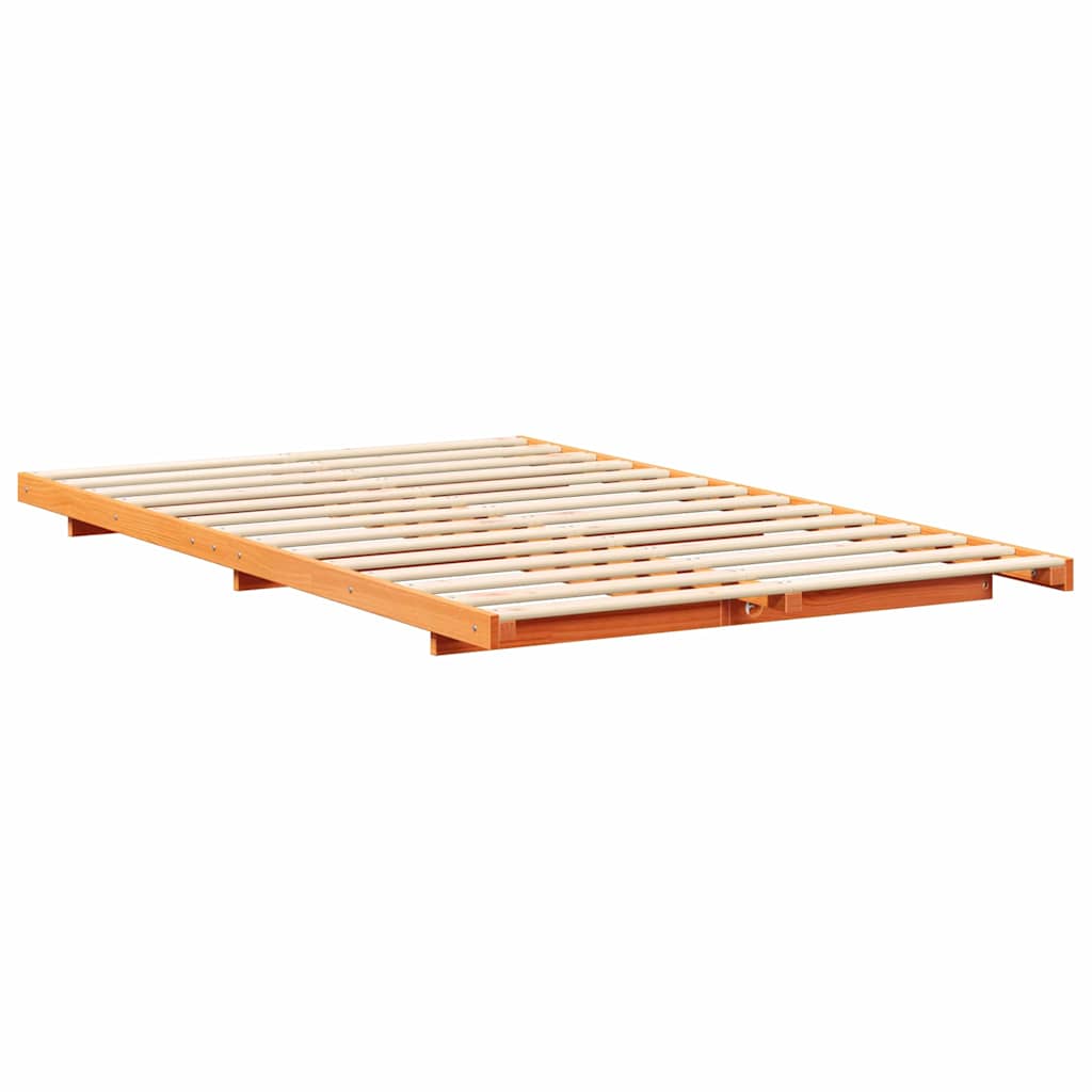 Bettrahmen Wachsbraun 120 x 190 cm Massives Kiefernholz