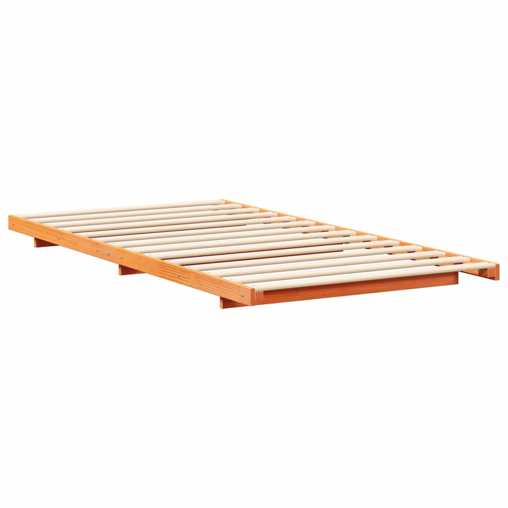 Bettrahmen Wachsbraun 90 x 200 cm Massives Kiefernholz