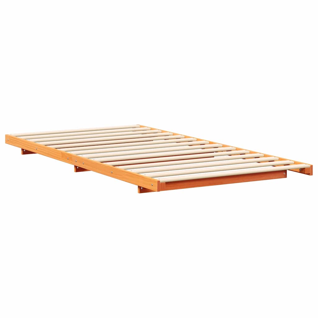 Bettrahmen Wachsbraun 90 x 190 cm Massives Kiefernholz