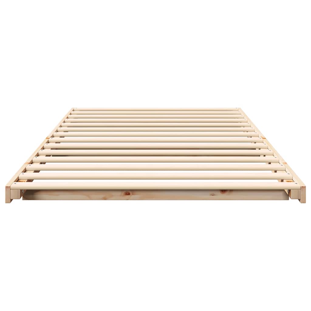 Bettrahmen Braun 75 x 190 cm Massives Kiefernholz