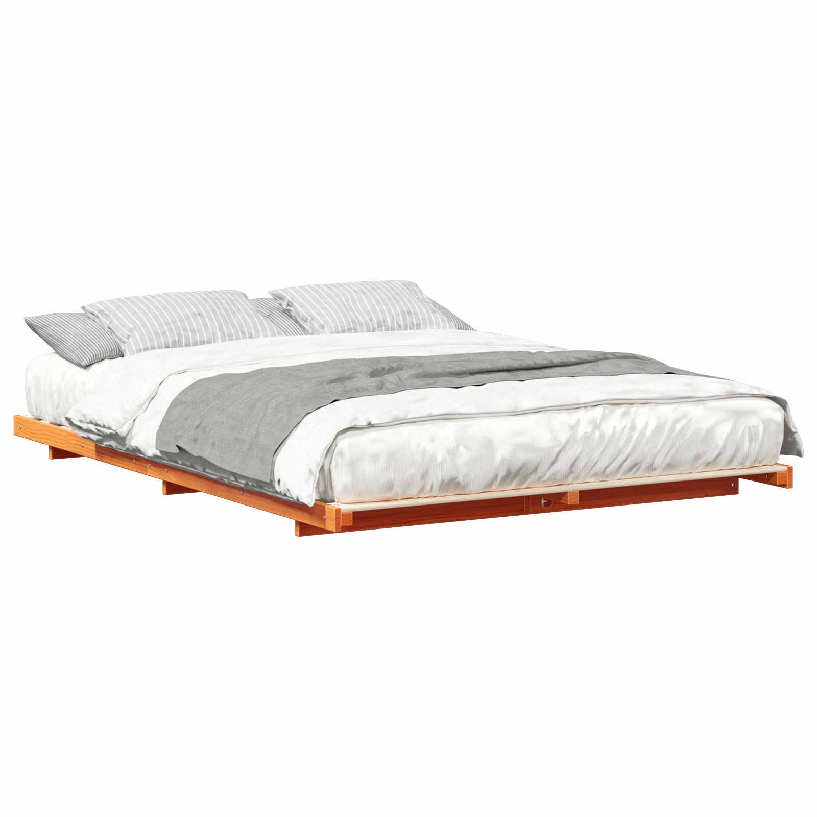 Bettrahmen Wachsbraun 140 x 210 cm Massives Kiefernholz