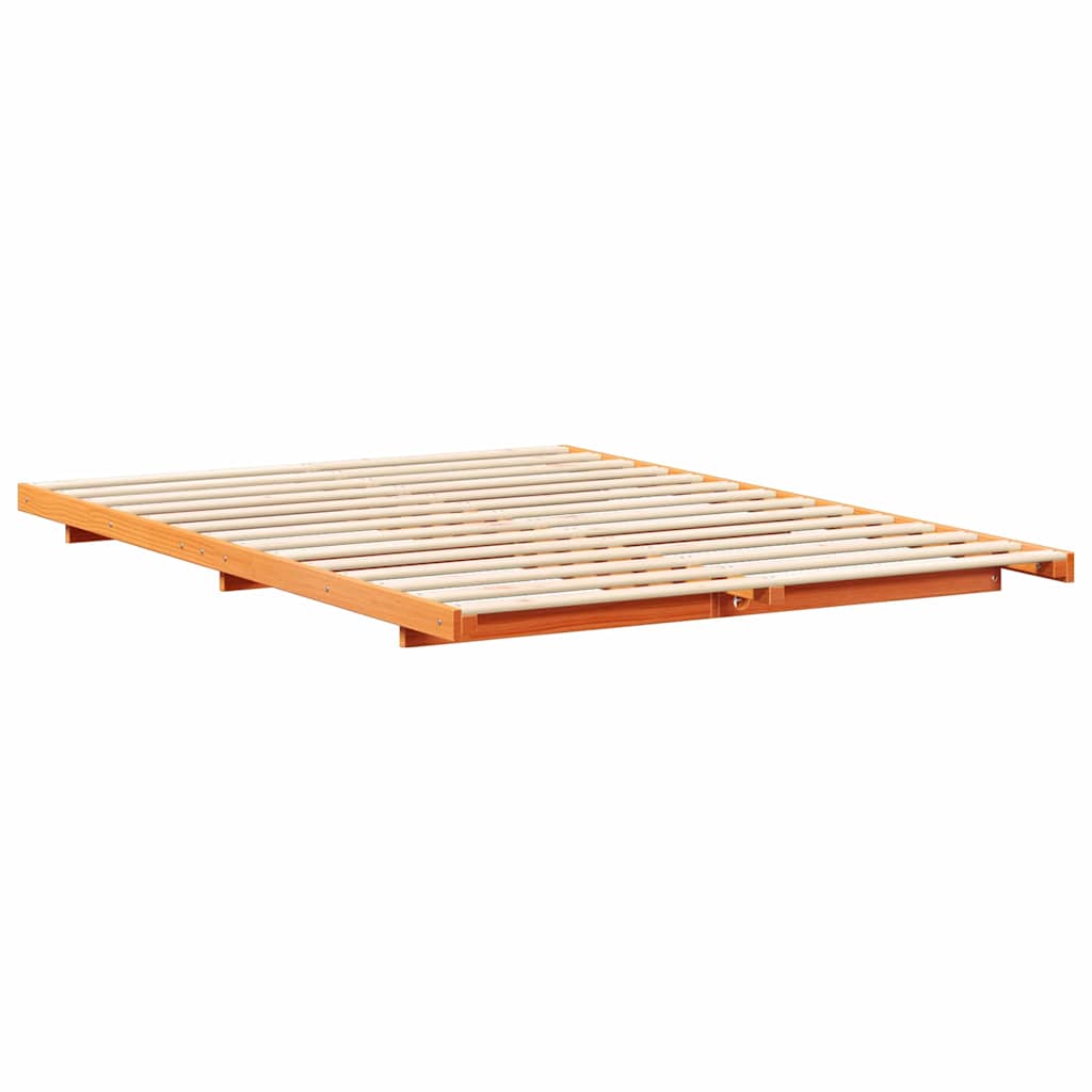 Bettrahmen Wachsbraun 140 x 210 cm Massives Kiefernholz